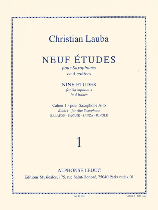 Christian Lauba - Neuf Etudes Pour Saxophone Alto, Cahier 1 薩氏管 練習曲 | 小雅音樂 Hsiaoya Music