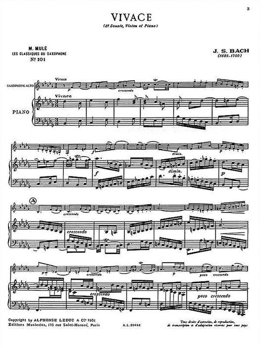 Pieces Celebres Vol.2 (saxophone-alto & Piano) 巴赫‧約翰瑟巴斯提安 鋼琴 小品 | 小雅音樂 Hsiaoya Music