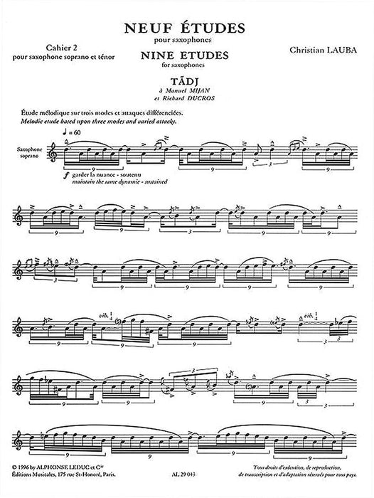 Nine Studies For Saxophones (volume 2) 薩氏管 | 小雅音樂 Hsiaoya Music