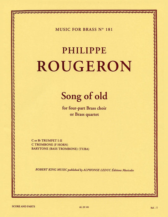 Rougeron King Song Of Old Brass Quartet Score/parts Mfb181 四重奏 | 小雅音樂 Hsiaoya Music