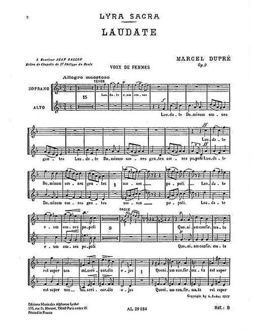 Laudate Dominum Op. 9 No.4 (sa Chorus Parts) 合唱 | 小雅音樂 Hsiaoya Music