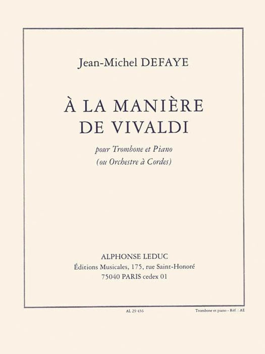 A La Maniere De Vivaldi (trombone & Piano) 長號 鋼琴 | 小雅音樂 Hsiaoya Music