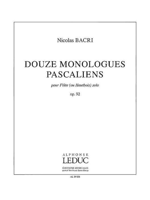 Monologues Pascaliens 12 Op 92 Fl (or Ob) Solo 長笛 | 小雅音樂 Hsiaoya Music