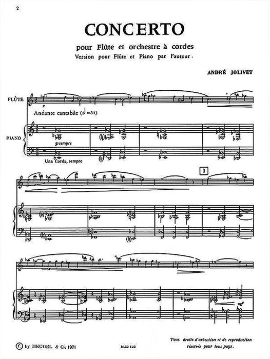 Andre Jolivet - Concerto Pour Flute Et Orchestre A Cordes (version Pour Flute Et Piano) 若利維 協奏曲長笛 鋼琴 | 小雅音樂 Hsiaoya Music
