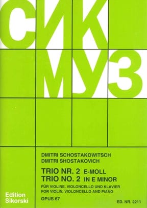 Trio No. 2, Op. 67 Score and Parts 蕭斯塔科維契‧德米特里 三重奏 鋼琴三重奏 | 小雅音樂 Hsiaoya Music