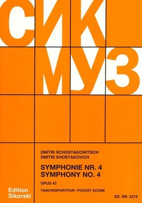 Symphony No. 4, Op. 43 Study Score 蕭斯塔科維契‧德米特里 交響曲 | 小雅音樂 Hsiaoya Music