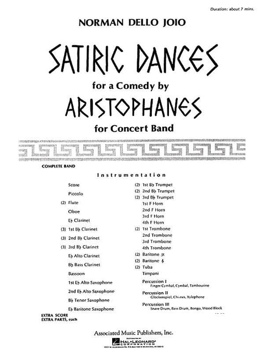 Satiric Dances Concert Band Full Score 舞曲 室內管樂團 | 小雅音樂 Hsiaoya Music