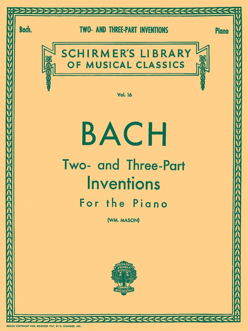 30 Two- and Three-Part Inventions Schirmer Library of Classics Volume 16 Piano Solo 巴赫約翰‧瑟巴斯提安 創意曲 鋼琴 獨奏 | 小雅音樂 Hsiaoya Music