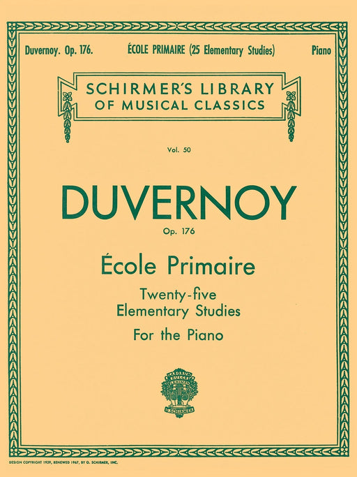 Ecole Primaire (25 Elementary Studies), Op. 176 Schirmer Library of Classics Volume 50 Piano Solo 鋼琴 獨奏 | 小雅音樂 Hsiaoya Music
