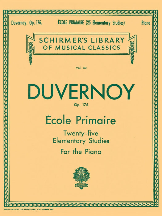 Ecole Primaire (25 Elementary Studies), Op. 176 Schirmer Library of Classics Volume 50 Piano Solo 鋼琴 獨奏 | 小雅音樂 Hsiaoya Music