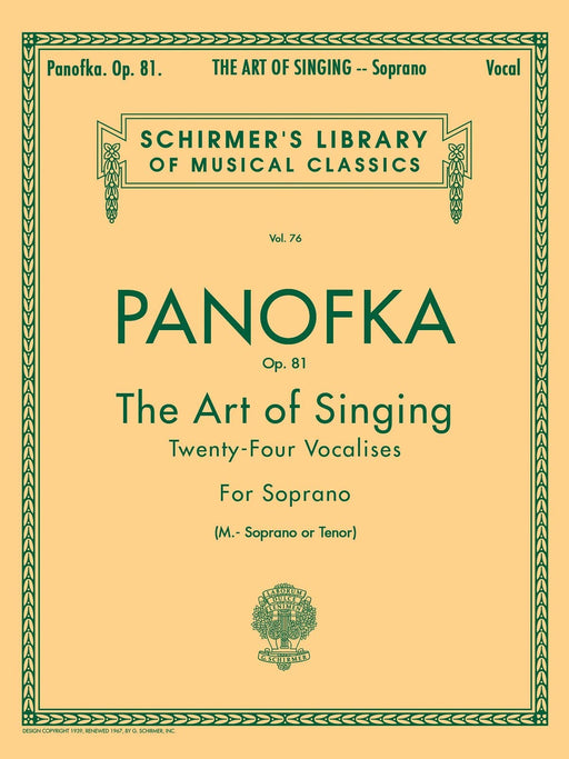 Art of Singing (24 Vocalises), Op.81 Schirmer Library of Classics Volume 76 Soprano, Mezzo-Soprano or 次女高音 | 小雅音樂 Hsiaoya Music