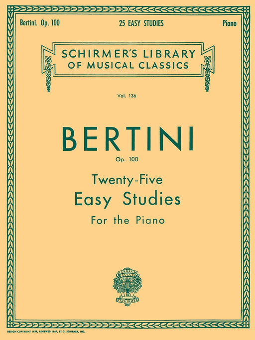 25 Easy Studies, Op. 100 Schirmer Library of Classics Volume 136 Piano Technique 鋼琴 | 小雅音樂 Hsiaoya Music