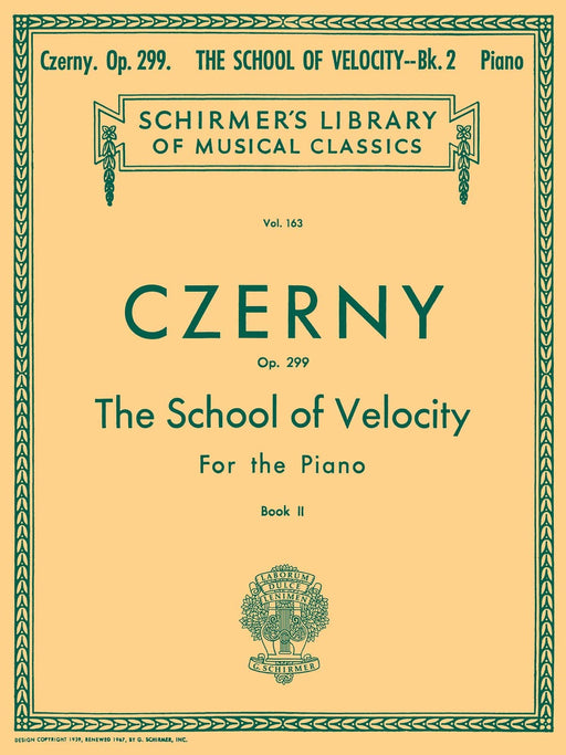 School of Velocity, Op. 299 - Book 2 Schirmer Library of Classics Volume 163 Piano Technique 徹爾尼 鋼琴 | 小雅音樂 Hsiaoya Music