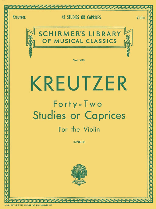Kreutzer - 42 Studies or Caprices Schirmer Library of Classics Volume 230 Violin Method 克羅采羅道夫 隨想曲 小提琴 | 小雅音樂 Hsiaoya Music