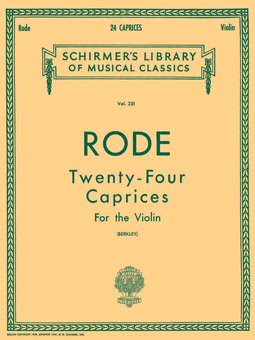 24 Caprices Schirmer Library of Classics Volume 231 Violin and Piano 隨想曲 小提琴 鋼琴 | 小雅音樂 Hsiaoya Music
