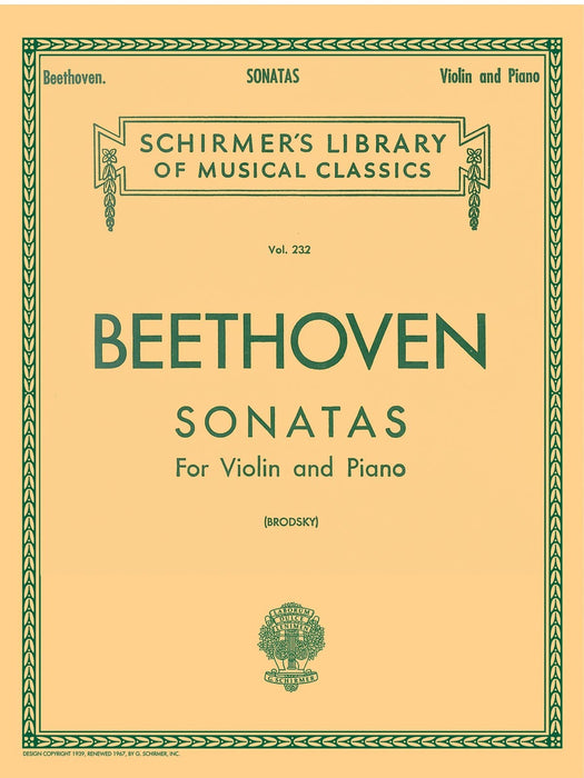 Sonatas (Complete) Schirmer Library of Classics Volume 232 Violin and Piano 貝多芬 奏鳴曲 小提琴 鋼琴 | 小雅音樂 Hsiaoya Music