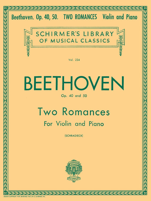 2 Romanze, Op. 40 and 50 Schirmer Library of Classics Volume 234 Violin and Piano 貝多芬 浪漫曲 小提琴 鋼琴 | 小雅音樂 Hsiaoya Music
