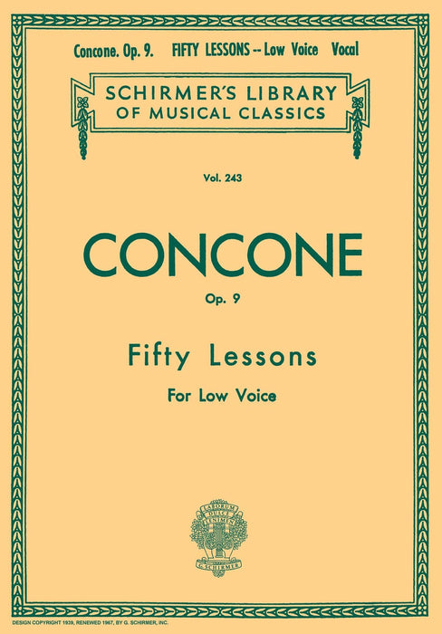 50 Lessons, Op. 9 Schirmer Library of Classics Volume 243 Low Voice 低音 | 小雅音樂 Hsiaoya Music