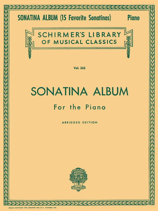Sonatina Album, Abridged Schirmer Library of Classics Volume 265 Piano Solo 小奏鳴曲 鋼琴 獨奏 | 小雅音樂 Hsiaoya Music