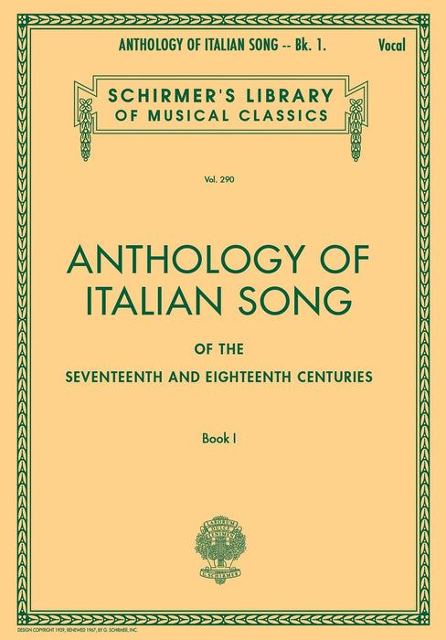 Anthology of Italian Song of the 17th and 18th Centuries - Book I Schirmer Library of Classics Volume 290 | 小雅音樂 Hsiaoya Music
