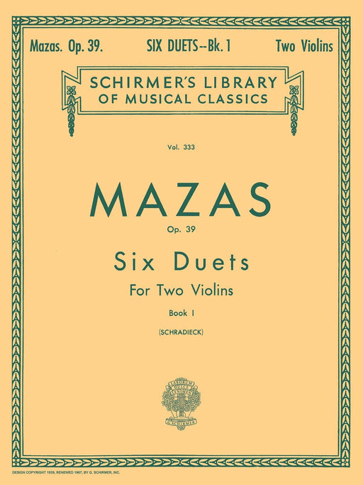 6 Duets, Op. 39 - Book 1 Schirmer Library of Classics Volume 333 二重奏 | 小雅音樂 Hsiaoya Music