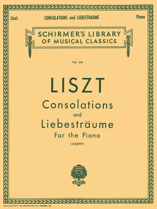 Consolations and Liebesträume Schirmer Library of Classics Volume 341 Piano Solo 李斯特 安慰曲 愛之夢 鋼琴 獨奏 | 小雅音樂 Hsiaoya Music