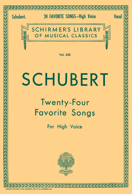 24 Favorite Songs Schirmer Library of Classics Volume 350 High Voice 舒伯特 高音 | 小雅音樂 Hsiaoya Music