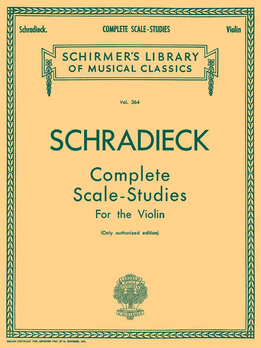 Scale Studies (Authorized Edition) Schirmer Library of Classics Volume 364 Violin Method 施拉迪克 音階 小提琴 | 小雅音樂 Hsiaoya Music