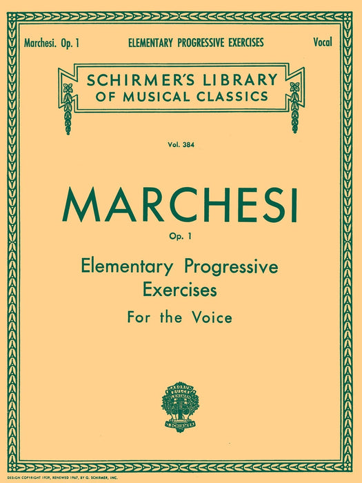 Elementary Progressive Exercises, Op. 1 Schirmer Library of Classics Volume 384 Voice Technique 練習曲 | 小雅音樂 Hsiaoya Music