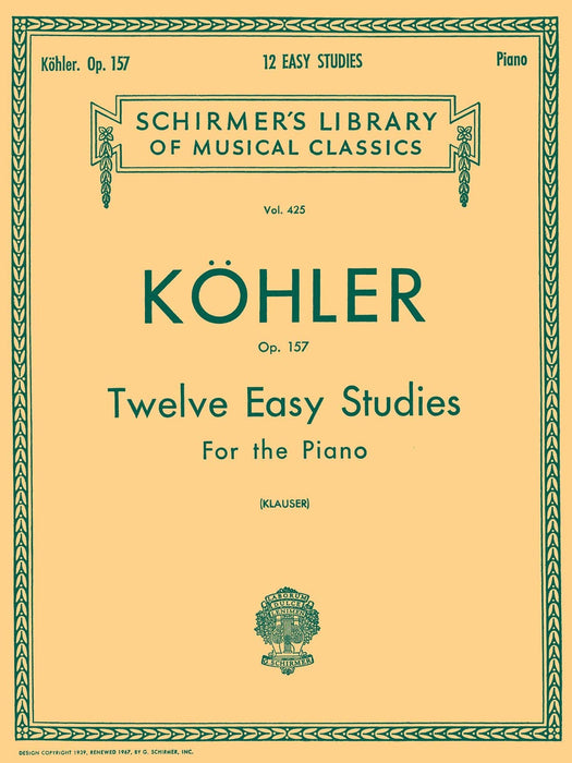 12 Easy Studies, Op. 157 Schirmer Library of Classics Volume 425 Piano Technique 鋼琴 | 小雅音樂 Hsiaoya Music