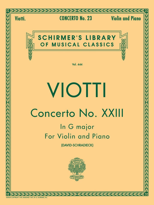 Concerto No. 23 in G Major Schirmer Library of Classics Volume 444 Score and Parts 協奏曲 | 小雅音樂 Hsiaoya Music