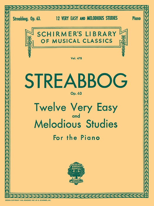 12 Very Easy and Melodious Studies, Op. 63 (Grade 1) Schirmer Library of Classics Volume 478 Piano Technique 鋼琴 | 小雅音樂 Hsiaoya Music