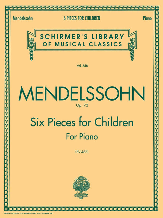 6 Pieces for Children, Op. 72 Schirmer Library of Classics Volume 558 Piano Solo 小品 鋼琴 獨奏 | 小雅音樂 Hsiaoya Music