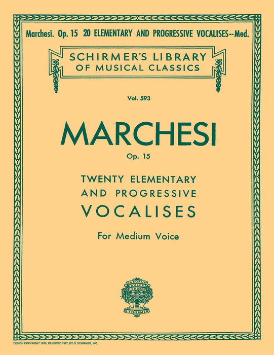 20 Elementary and Progressive Vocalises, Op. 15 Schirmer Library of Classics Volume 593 Medium Voice | 小雅音樂 Hsiaoya Music