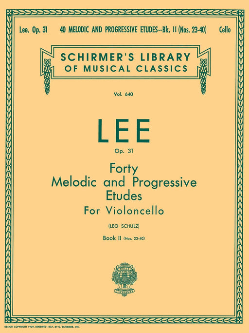 40 Melodic and Progressive Etudes, Op. 31 - Book 2 Schirmer Library of Classics Volume 640 Cello Method 李瑟巴斯提安 練習曲 大提琴 | 小雅音樂 Hsiaoya Music