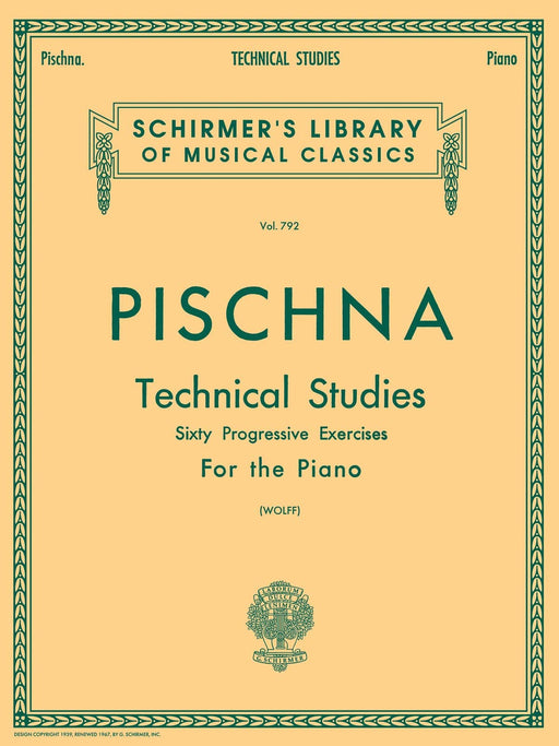 Technical Studies (60 Progressive Exercises) Pischna - Technical Studies Schirmer Library of Classics Volume 7 練習曲 | 小雅音樂 Hsiaoya Music