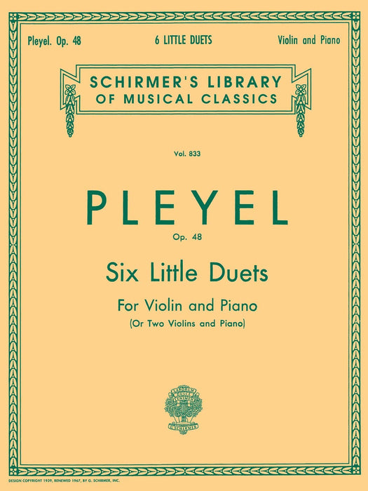 Six Little Duets, Op. 48 Schirmer Library of Classics Volume 833 Violin and Piano 普雷耶爾 二重奏 小提琴 鋼琴 | 小雅音樂 Hsiaoya Music
