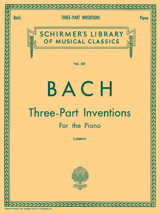 15 Three-Part Inventions Schirmer Library of Classics Volume 851 Piano Solo 巴赫約翰‧瑟巴斯提安 創意曲 鋼琴 獨奏 | 小雅音樂 Hsiaoya Music