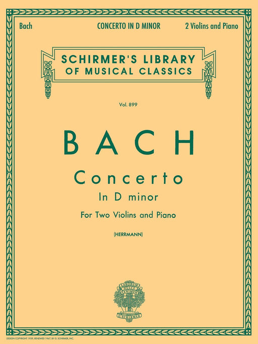 Concerto in D minor Schirmer Library of Classics Volume 899 Score and Parts 巴赫約翰‧瑟巴斯提安 協奏曲 | 小雅音樂 Hsiaoya Music