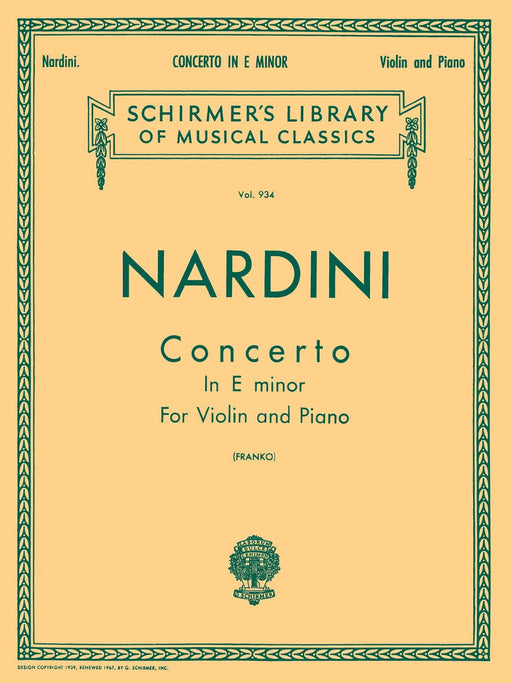 Concerto in E minor Schirmer Library of Classics Volume 934 Score and Parts 納迪尼 協奏曲 | 小雅音樂 Hsiaoya Music
