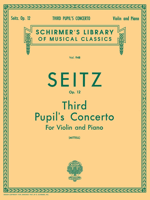Pupil's Concerto No. 3 in G Minor, Op. 12 Schirmer Library of Classics Volume 948 Score and Parts 協奏曲 | 小雅音樂 Hsiaoya Music