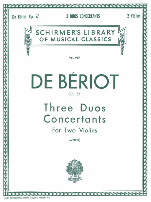 3 Duos Concertante, Op. 57 Schirmer Library of Classics Volume 957 Score and Parts 二重奏 複協奏曲 | 小雅音樂 Hsiaoya Music