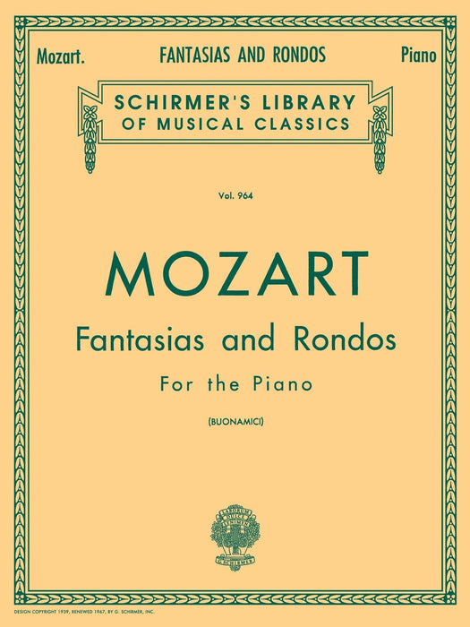 Fantasias and Rondos Schirmer Library of Classics Volume 964 Piano Solo 莫札特 幻想曲 迴旋曲 鋼琴 獨奏 | 小雅音樂 Hsiaoya Music