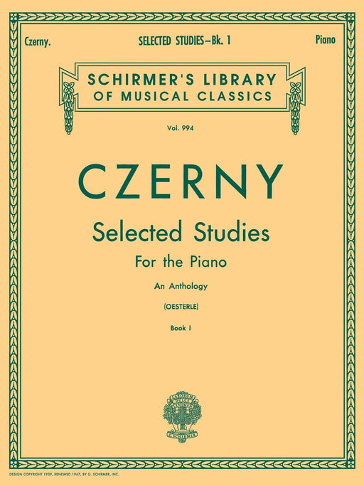 Selected Studies, Book 1: Upper Elementary and Lower Middle Grades Schirmer Library of Classics Volume 994 Piano Technique 徹爾尼 鋼琴 | 小雅音樂 Hsiaoya Music