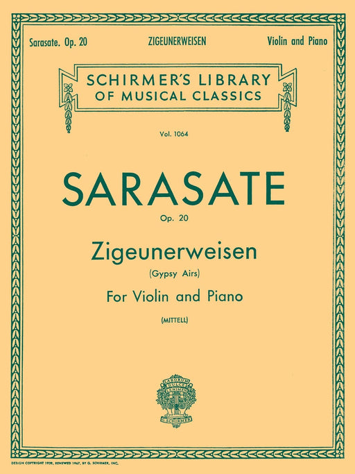 Zigeunerweisen (Gypsy Aires), Op. 20 Schirmer Library of Classics Volume 1064 Violin and Piano 小提琴 鋼琴 | 小雅音樂 Hsiaoya Music