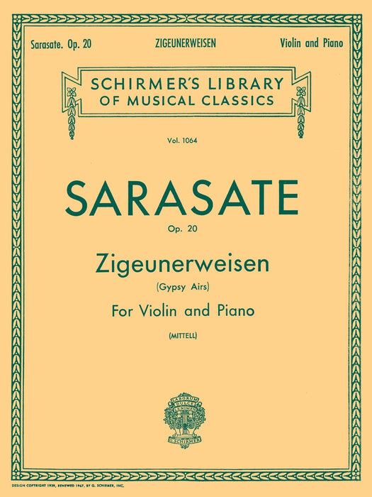 Zigeunerweisen (Gypsy Aires), Op. 20 Schirmer Library of Classics Volume 1064 Violin and Piano 小提琴 鋼琴 | 小雅音樂 Hsiaoya Music
