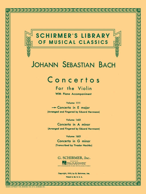 Concerto in E Major Schirmer Library of Classics Volume 1111 Score and Parts 巴赫約翰‧瑟巴斯提安 協奏曲 | 小雅音樂 Hsiaoya Music
