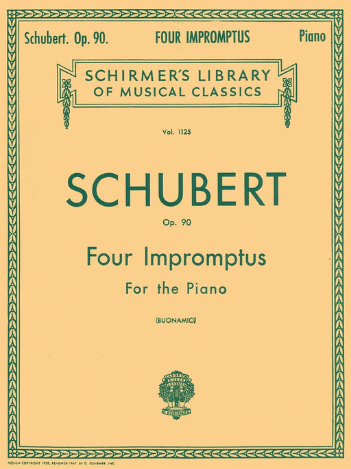 4 Impromptus, Op. 90 Schirmer Library of Classics Volume 1125 Piano Solo 舒伯特 即興曲 鋼琴 獨奏 | 小雅音樂 Hsiaoya Music