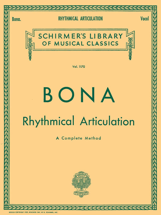 Rhythmical Articulation (A Complete Method) Schirmer Library of Classics Volume 1170 Voice Technique 節奏 | 小雅音樂 Hsiaoya Music