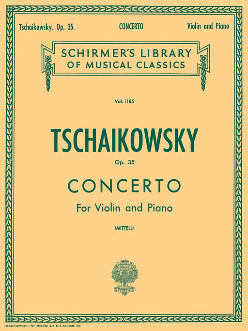 Concerto, Op. 35 Schirmer Library of Classics Volume 1185 Violin & Piano Reduction 柴科夫斯基,彼得 協奏曲 小提琴 鋼琴 | 小雅音樂 Hsiaoya Music